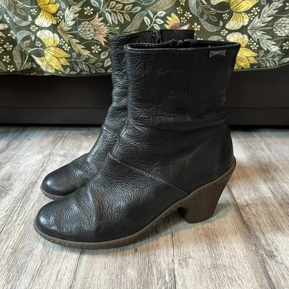 Camper Black Ankle Boots - Picture 2 of 12